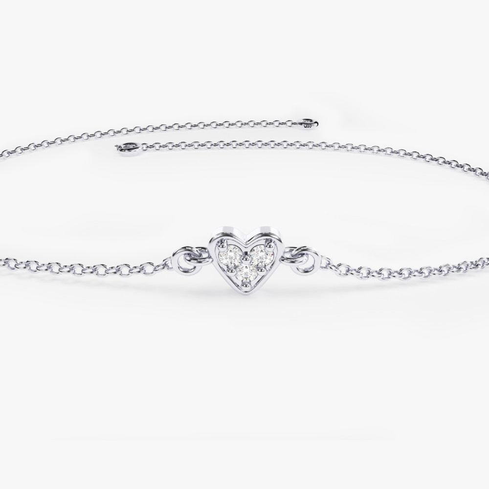 Trio of Grace Moissanite Bracelet in Sterling Silver