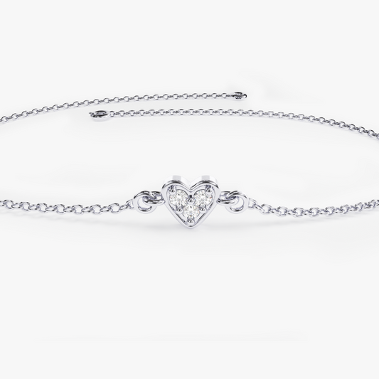 Trio of Grace Moissanite Bracelet in Sterling Silver