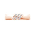 Triple Diagonal Grooves Channel-Set Moissanite Men's Wedding Band-3.5 mm