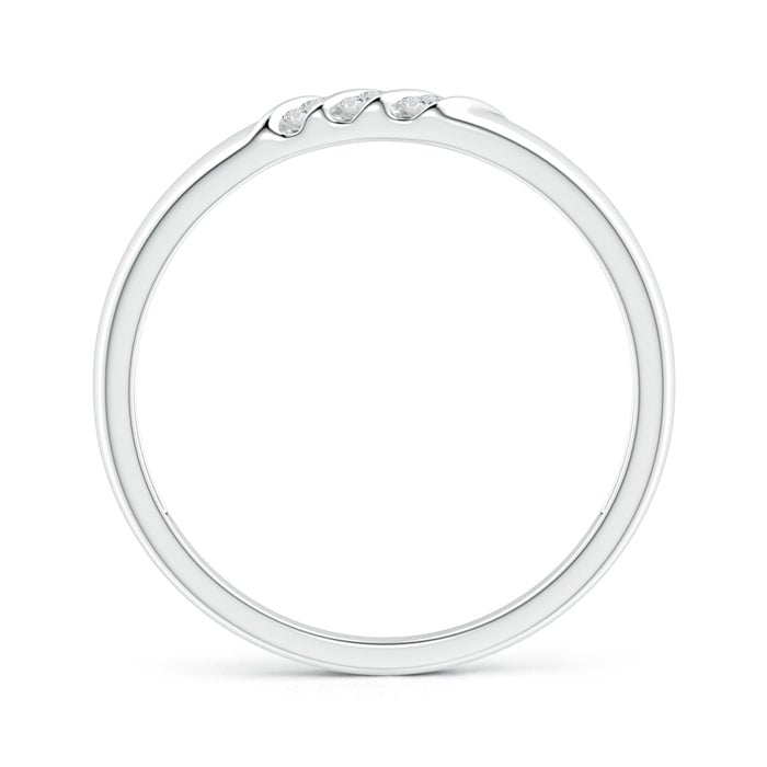 Triple Diagonal Grooves Channel-Set Moissanite Men's Wedding Band-3.5 mm