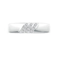 Triple Diagonal Grooves Channel-Set Moissanite Men's Wedding Band-3.5 mm