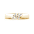 Triple Diagonal Grooves Channel-Set Moissanite Men's Wedding Band-3.5 mm