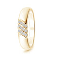 Triple Diagonal Grooves Channel-Set Moissanite Men's Wedding Band-3.5 mm