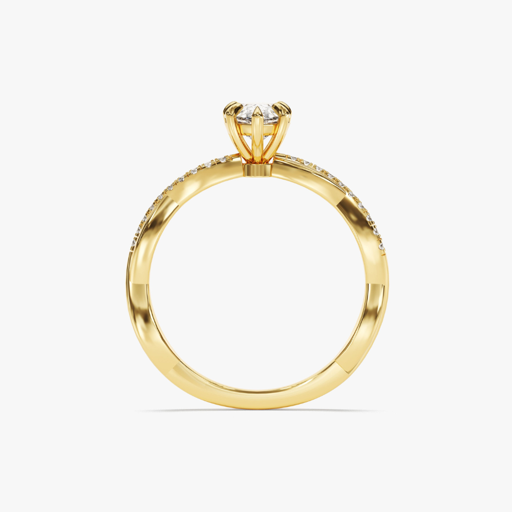 Twist Pear Cut Moissanite Engagement Ring