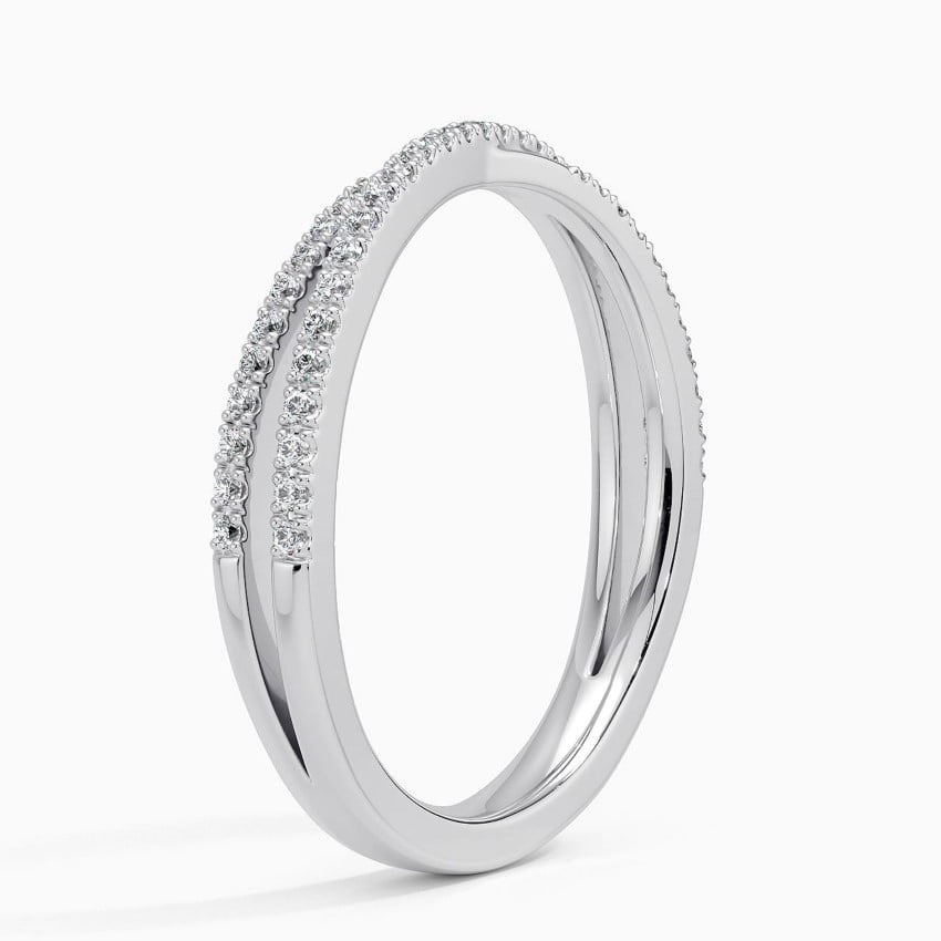 Twisted Double Pavé Moissanite Wedding Band