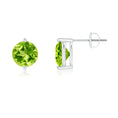 2.4 Carat TW Two-Prong Round Peridot Stud Earrings