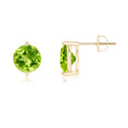 2.4 Carat TW Two-Prong Round Peridot Stud Earrings