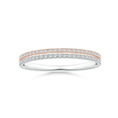 Two-Tone U-Pavé Moissanite Eternity Wedding Band