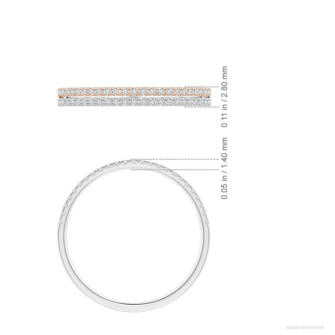 Two-Tone U-Pavé Moissanite Eternity Wedding Band
