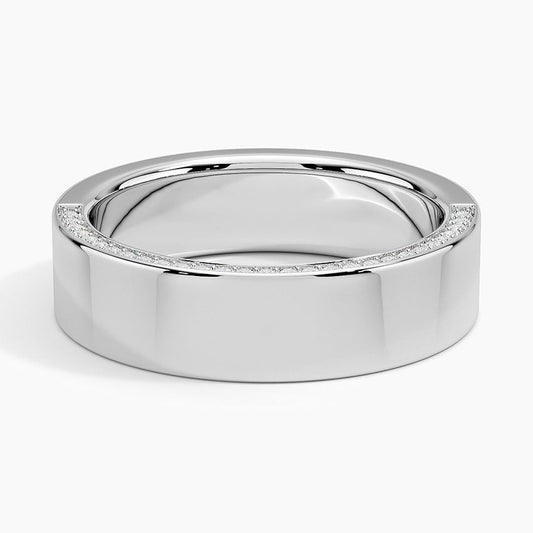 6.0 mm U-Shape Pavé Moissanite Men’s Wedding Band