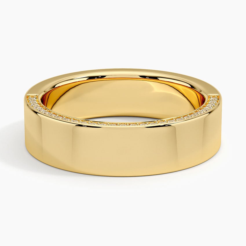 6.0 mm U-Shape Pavé Moissanite Men’s Wedding Band