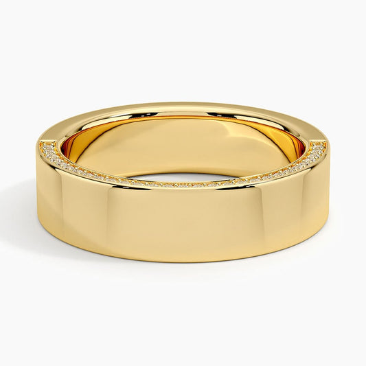 6.0 mm U-Shape Pavé Moissanite Men’s Wedding Band