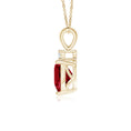V-Bale Heart-Shaped Garnet with Moissanite Pendant Necklace