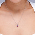 V-Bale Pear-Shaped Amethyst Solitaire Pendant Necklace