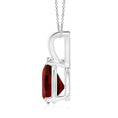 V-Bale Pear-Shaped Garnet Solitaire Pendant Necklace
