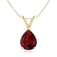 V-Bale Pear-Shaped Garnet Solitaire Pendant Necklace