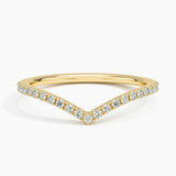 V-Shaped Halfway Moissanite Wedding Band-1.4 mm