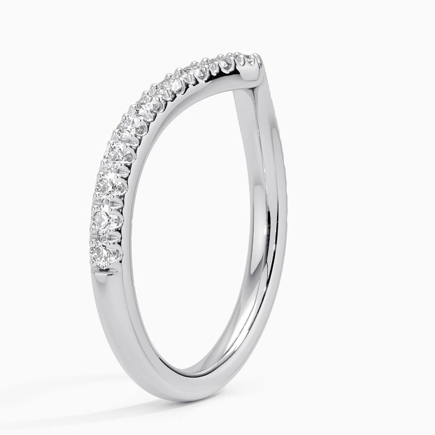 V-Shaped Halfway Moissanite Wedding Band-2.0 mm