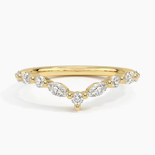 Versailles Curved Moissanite Wedding Band-1.8 mm