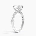 Versailles Cushion Moissanite Hidden Halo Engagement Ring with Mixed-Shape Band