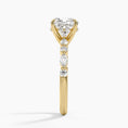Versailles Cushion Moissanite Hidden Halo Engagement Ring with Mixed-Shape Band