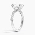 Versailles Emerald Moissanite Hidden Halo Engagement Ring with Mixed-Shape Band