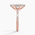 Versailles Marquise Moissanite Hidden Halo Engagement Ring with Mixed-Shape Band