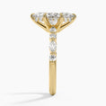Versailles Marquise Moissanite Hidden Halo Engagement Ring with Mixed-Shape Band