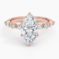 Versailles Marquise Moissanite Hidden Halo Engagement Ring with Mixed-Shape Band