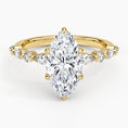 Versailles Marquise Moissanite Hidden Halo Engagement Ring with Mixed-Shape Band