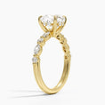 Versailles Old Mine Moissanite Hidden Halo Engagement Ring with Mixed-Shape Band