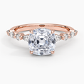 Versailles Old Mine Moissanite Hidden Halo Engagement Ring with Mixed-Shape Band