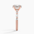 Versailles Oval Moissanite Hidden Halo Engagement Ring with Mixed-Shape Band