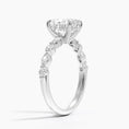 Versailles Oval Moissanite Hidden Halo Engagement Ring with Mixed-Shape Band