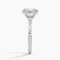 Versailles Oval Moissanite Hidden Halo Engagement Ring with Mixed-Shape Band