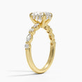 Versailles Oval Moissanite Hidden Halo Engagement Ring with Mixed-Shape Band