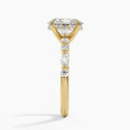 Versailles Oval Moissanite Hidden Halo Engagement Ring with Mixed-Shape Band