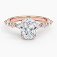 Versailles Oval Moissanite Hidden Halo Engagement Ring with Mixed-Shape Band