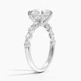 Versailles Pear Moissanite Hidden Halo Engagement Ring with Mixed-Shape Band