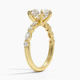 Versailles Pear Moissanite Hidden Halo Engagement Ring with Mixed-Shape Band