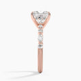 Versailles Princess Moissanite Hidden Halo Engagement Ring with Mixed-Shape Band