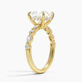 Versailles Princess Moissanite Hidden Halo Engagement Ring with Mixed-Shape Band