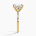 Versailles Radiant Moissanite Hidden Halo Engagement Ring with Mixed-Shape Band
