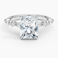 Versailles Radiant Moissanite Hidden Halo Engagement Ring with Mixed-Shape Band