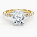 Versailles Radiant Moissanite Hidden Halo Engagement Ring with Mixed-Shape Band