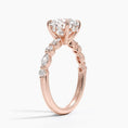 Versailles Round Moissanite Hidden Halo Engagement Ring with Mixed-Shape Band