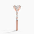 Versailles Round Moissanite Hidden Halo Engagement Ring with Mixed-Shape Band