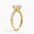 Versailles Round Moissanite Hidden Halo Engagement Ring with Mixed-Shape Band