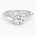 Versailles Round Moissanite Hidden Halo Engagement Ring with Mixed-Shape Band