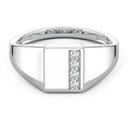 Vertical Pavé Moissanite Rectangular Men’s Signet Ring